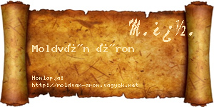 Moldván Áron névjegykártya